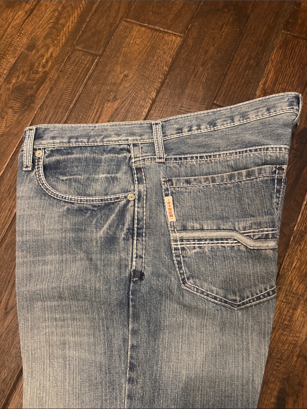 Mens Ian Cinch Light Wash Jeans - Picture 6 of 11